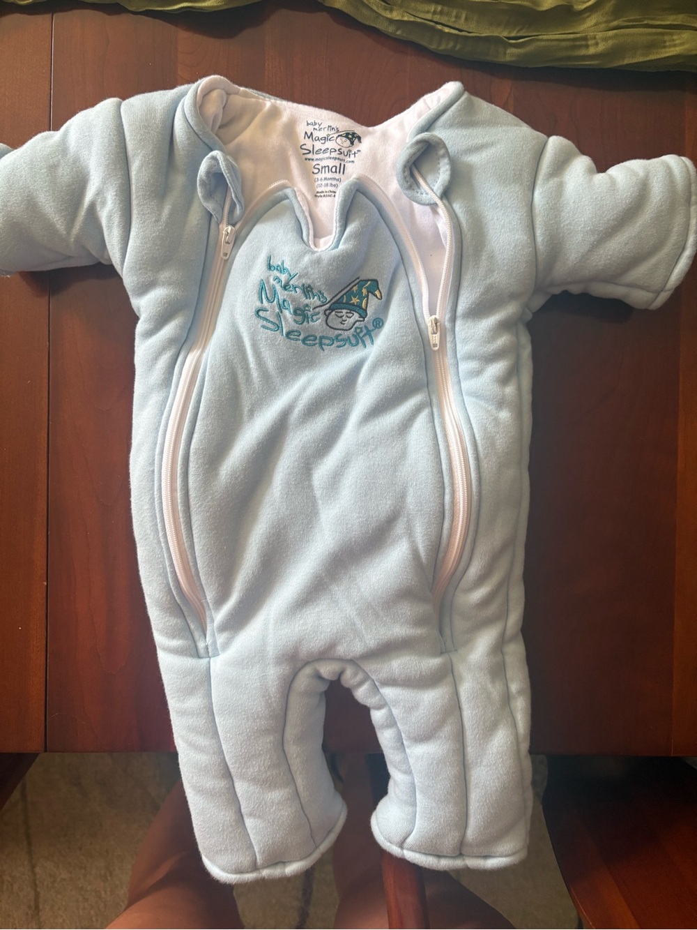 Baby Magic Sleepsuit Light Blue Small - Cozy Dual-Zip Sleep Sack